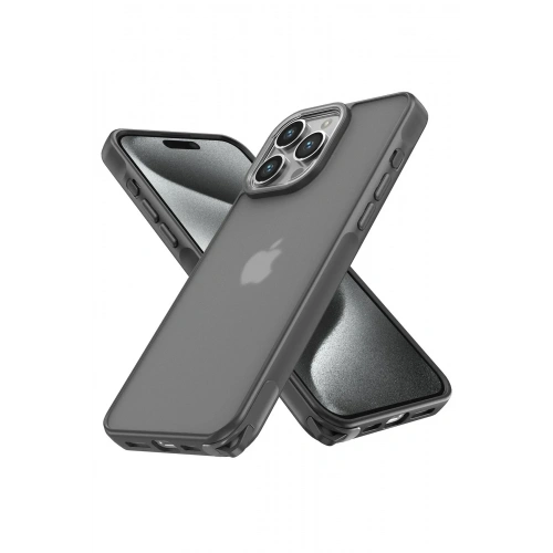 Mey İthalat®  iPhone 14 Pro Kılıf Elegant Kapak - Titan Gri