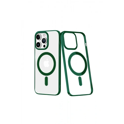 Mey İthalat®  iPhone 14 Pro Kılıf Element Magneticsafe Sert Kapak - Köknar Yeşili