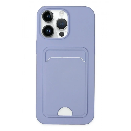 Mey İthalat®  iPhone 14 Pro Kılıf Kelvin Kartvizitli Silikon - Lila