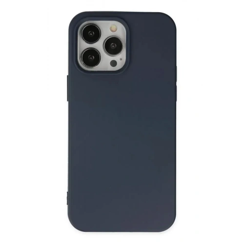 Mey İthalat®   iPhone 14 Pro Kılıf Nano içi Kadife Silikon - Lacivert