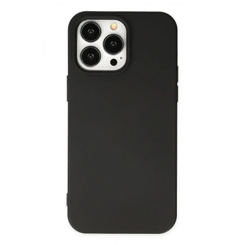 Mey İthalat®  iPhone 14 Pro Kılıf Nano içi Kadife Silikon - Siyah