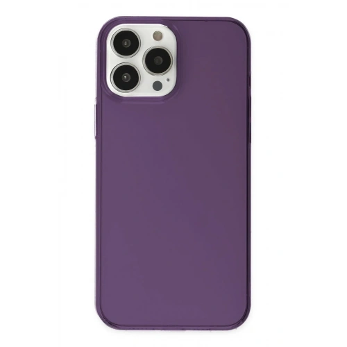 Mey İthalat®  iPhone 14 Pro Kılıf Pc Sert Şeffaf Kapak - Mor