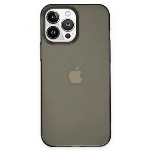 Mey İthalat®  iPhone 14 Pro Kılıf Pc Sert Şeffaf Kapak - Siyah