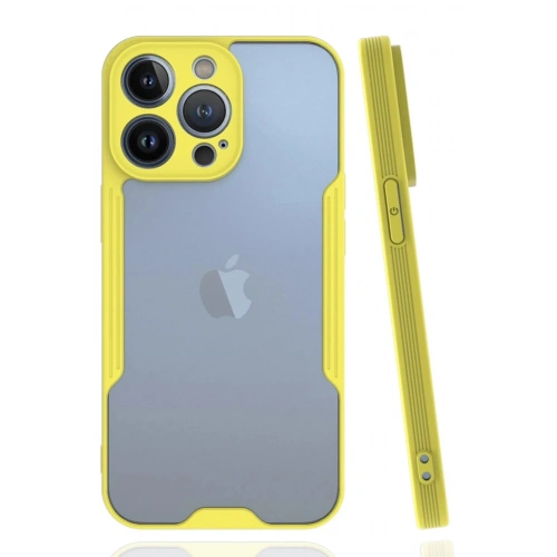 Mey İthalat®  iPhone 14 Pro Kılıf Platin Silikon - Sarı
