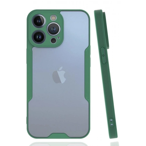 Mey İthalat®  iPhone 14 Pro Kılıf Platin Silikon - Yeşil