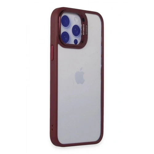 Mey İthalat®  iPhone 14 Pro Kılıf Roblox Lens Standlı Kapak - Bordo