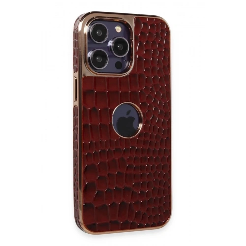 Mey İthalat®  iPhone 14 Pro Kılıf Snake Kapak - Bordo