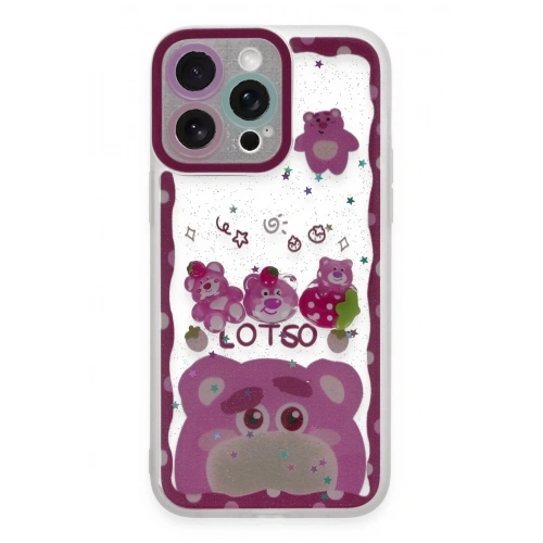 Mey İthalat®  iPhone 14 Pro Kılıf Sweet Desenli Silikon Kapak - Pembe