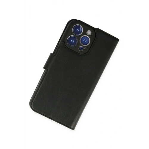 Mey İthalat®  iPhone 14 Pro Kılıf Trend S Plus Kapaklı Kılıf - Siyah