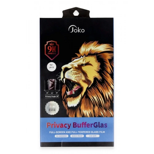 Mey İthalat®  iPhone 14 Pro Max Buffer Hayalet Cam Ekran Koruyucu - Siyah