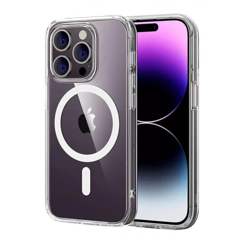 Mey İthalat®   iPhone 14 Pro Max Combo Sert Şeffaf Magsafe Kapak - Şeffaf
