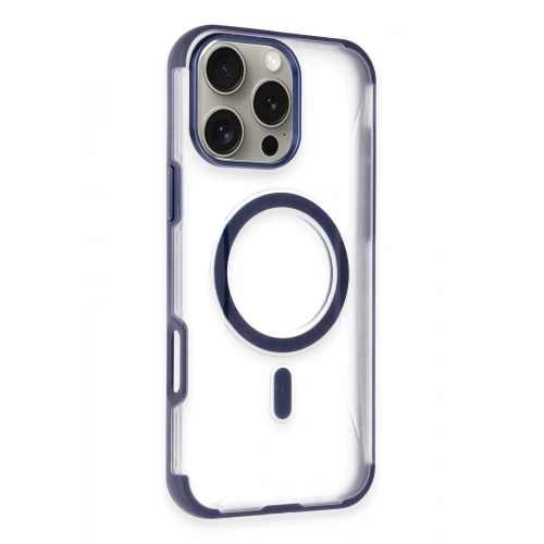Mey İthalat®  iPhone 14 Pro Max Hilton Magsafe Kapak - Lacivert