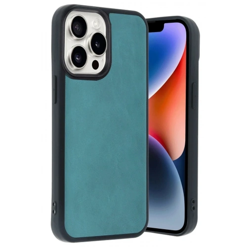 Mey İthalat®  iPhone 14 Pro Max Kılıf Aras Deri Kapak - Açık Yeşil