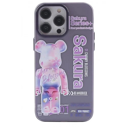 Mey İthalat®  iPhone 14 Pro Max Kılıf  Desenli Kapak -  Mor - 1