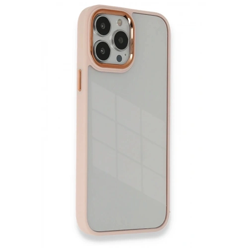 Mey İthalat®  iPhone 14 Pro Max Kılıf Dora Kapak - Pudra