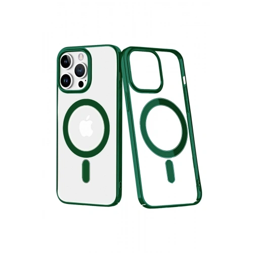 Mey İthalat®  iPhone 14 Pro Max Kılıf Element Magneticsafe Sert Kapak - Köknar Yeşili