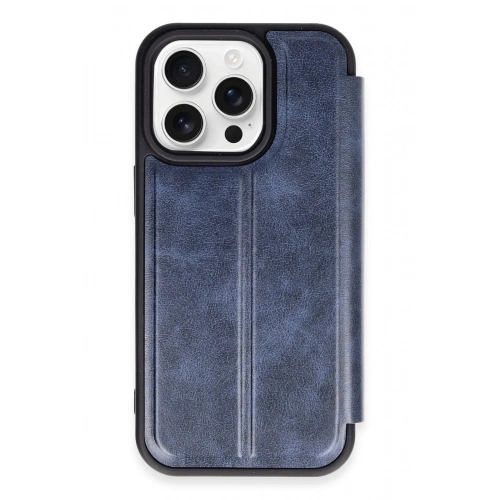 Mey İthalat®  iPhone 14 Pro Max Kılıf Flip Cover - Lacivert