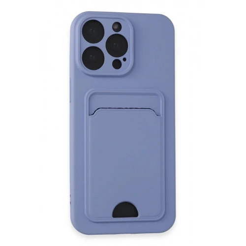 Mey İthalat®  iPhone 14 Pro Max Kılıf Kelvin Kartvizitli Silikon - Lila