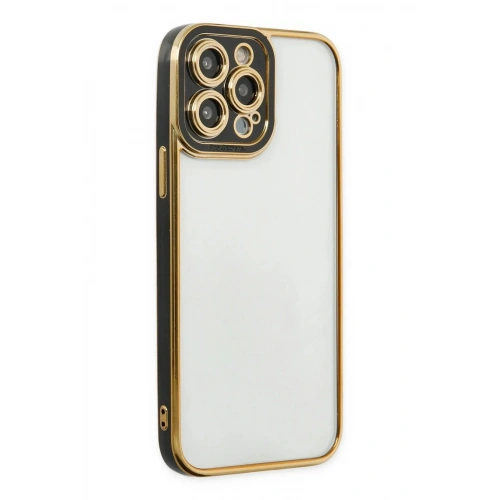 Mey İthalat®  iPhone 14 Pro Max Kılıf Liva Lens Silikon - Siyah