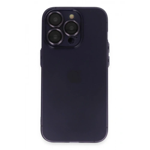 Mey İthalat®  iPhone 14 Pro Max Kılıf Luko Lens Silikon - Siyah