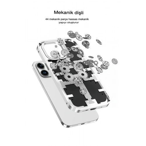 Mey İthalat®  iPhone 14 Pro Max Kılıf Mekanik Bumper Kapak - Yeşil