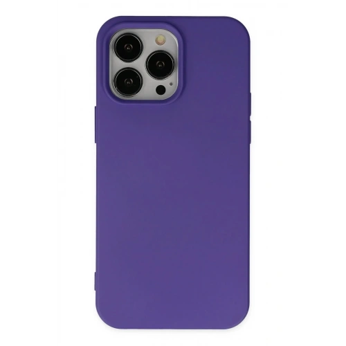 Mey İthalat®  iPhone 14 Pro Max Kılıf Nano içi Kadife Silikon - Mor