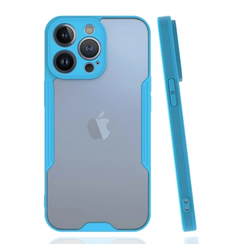 Mey İthalat®  iPhone 14 Pro Max Kılıf Platin Silikon - Mavi