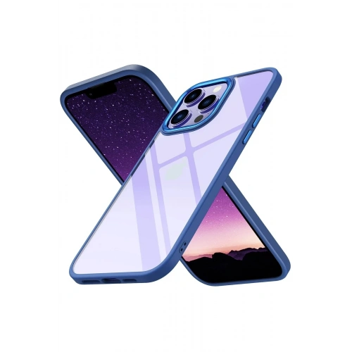 Mey İthalat®  iPhone 14 Pro Max Kılıf Power Silikon - Mavi