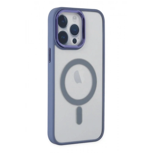 Mey İthalat®  iPhone 14 Pro Max Kılıf Room Magneticsafe Silikon - Sierra Blue