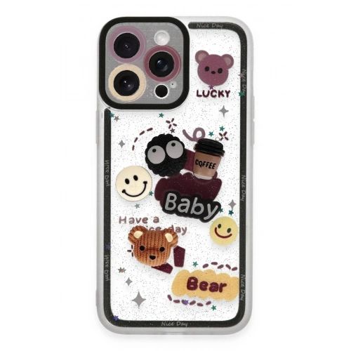 Mey İthalat®  iPhone 14 Pro Max Kılıf Sweet Desenli Silikon Kapak - Sarı