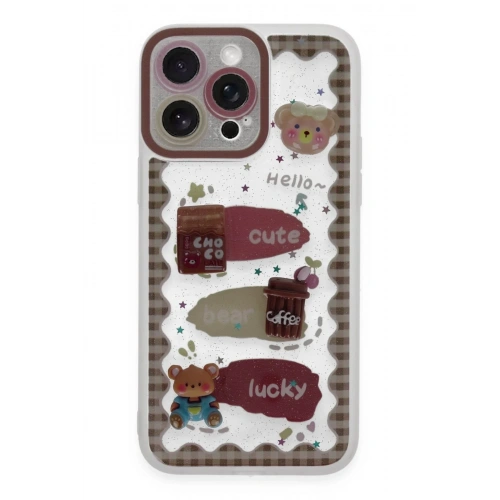Mey İthalat®  iPhone 14 Pro Max Kılıf Sweet Desenli Silikon Kapak - Şeffaf