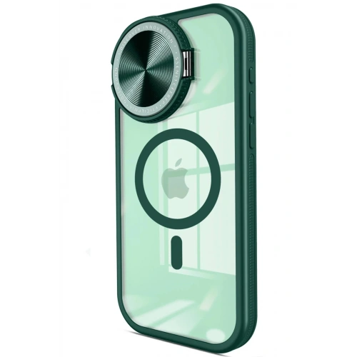 Mey İthalat®  iPhone 14 Pro Max Kılıf Teleskop Lens Magsafe Silikon Kapak - Koyu Yeşil