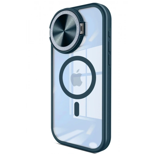 Mey İthalat®  iPhone 14 Pro Max Kılıf Teleskop Lens Magsafe Silikon Kapak - Lacivert