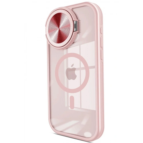 Mey İthalat®  iPhone 14 Pro Max Kılıf Teleskop Lens Magsafe Silikon Kapak - Pembe