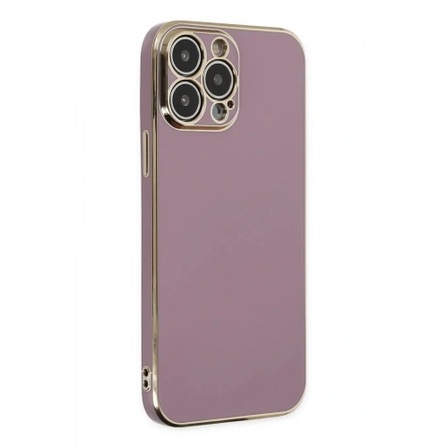 Mey İthalat®  iPhone 14 Pro Max Kılıf Volet Silikon - Mor