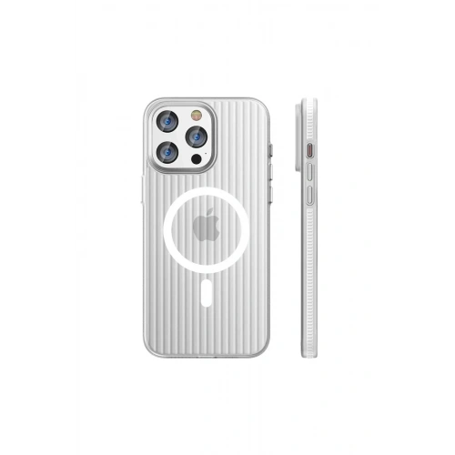 Mey İthalat®  iPhone 14 Pro Max Line Magsafe Kapak - Beyaz
