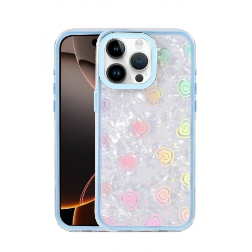 Mey İthalat®   iPhone 14 Pro Max Lumi Desenli Kapak - Mavi