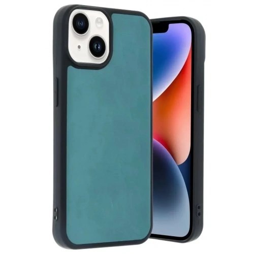 Mey İthalat®   iPhone 15 Kılıf Aras Deri Kapak - Açık Yeşil