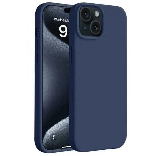 Mey İthalat®  iPhone 15 Kılıf First Silikon - Lacivert