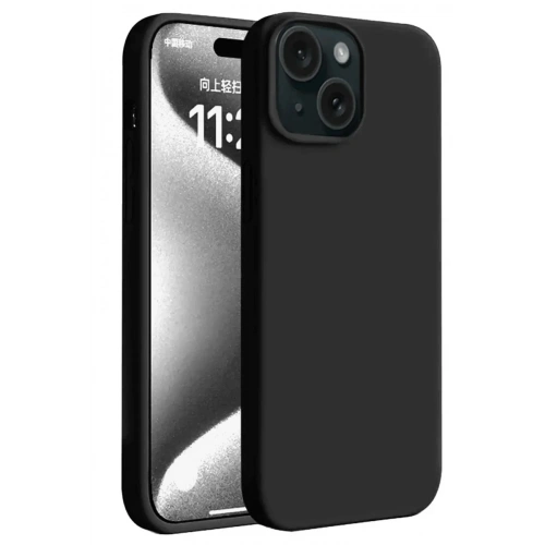 Mey İthalat®   iPhone 15 Kılıf First Silikon - Siyah