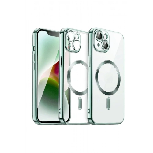 Mey İthalat®  iPhone 15 Kılıf Kross Magneticsafe Kapak - Açık Yeşil