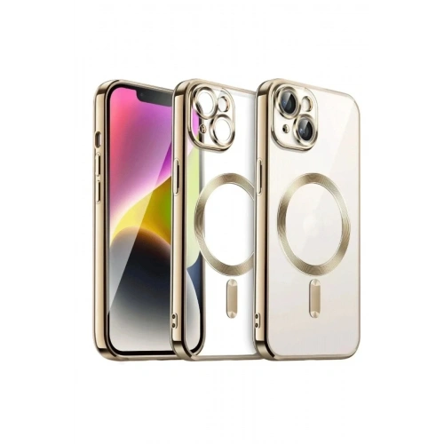 Mey İthalat®  iPhone 15 Kılıf Kross Magneticsafe Kapak - Gold