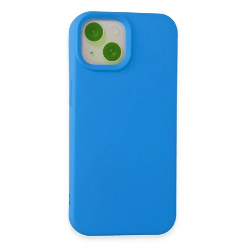Mey İthalat®  iPhone 15 Kılıf Nano içi Kadife Silikon - Mavi