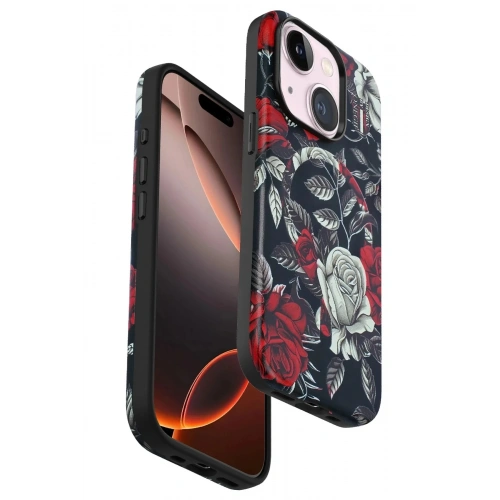 Mey İthalat®  iPhone 15 Plus Flower Series Magsafe Kapak - Siyah