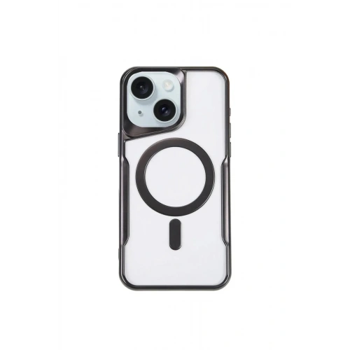 Mey İthalat®  iPhone 15 Plus Kılıf Boyi Magsafe Silikon Kapak - Siyah