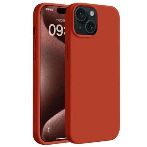 Mey İthalat®  iPhone 15 Plus Kılıf First Silikon - Kırmızı