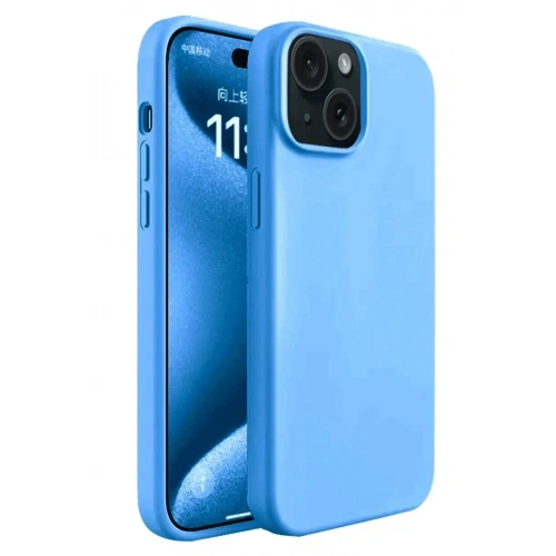 Mey İthalat®  iPhone 15 Plus Kılıf First Silikon - Mavi