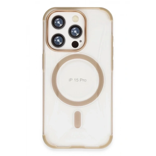 Mey İthalat®  iPhone 15 Pro Hilton Magsafe Kapak - Gold