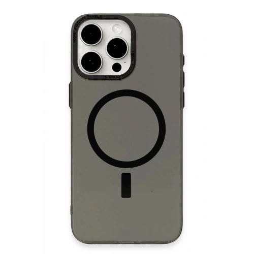 Mey İthalat®  iPhone 15 Pro Kılıf Anka PC Magneticsafe Sert Metal Kapak - Siyah