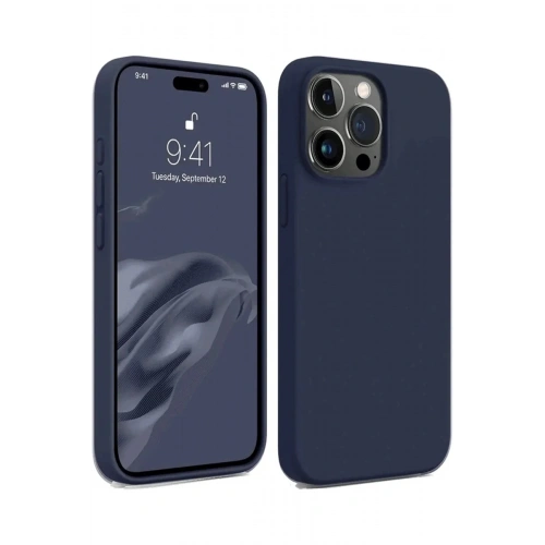 Mey İthalat®  iPhone 15 Pro Kılıf First Silikon - Lacivert